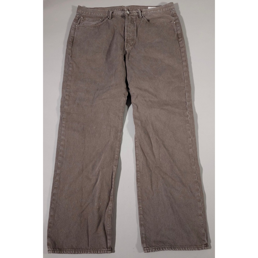 AYR The Slacker Pants Mens 36/32 Brownish Green Straight Leg Button Fly‎ Denim